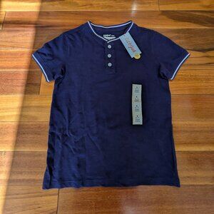 Boys' Short Sleeve Textured Henley Shirt (S)